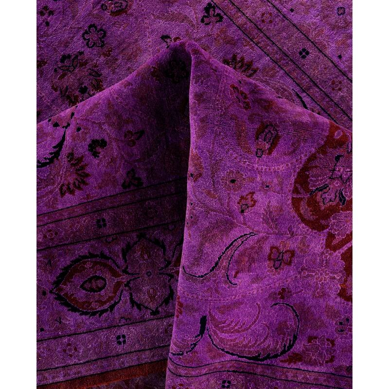 Overdyed One-of-a-Kind Hand-Knotted Area Rug - Purple - 6' 2" x 9' 3"