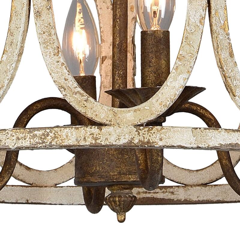 Sophie Semi-Flush/Convertible Chandelier, Distressed White - Distressed White