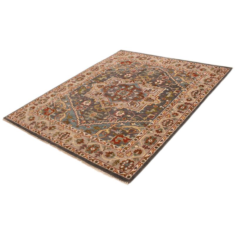 ECARPETGALLERY Hand-knotted Jules Serapi Dark Grey Wool Rug - 8'2 x 9'11