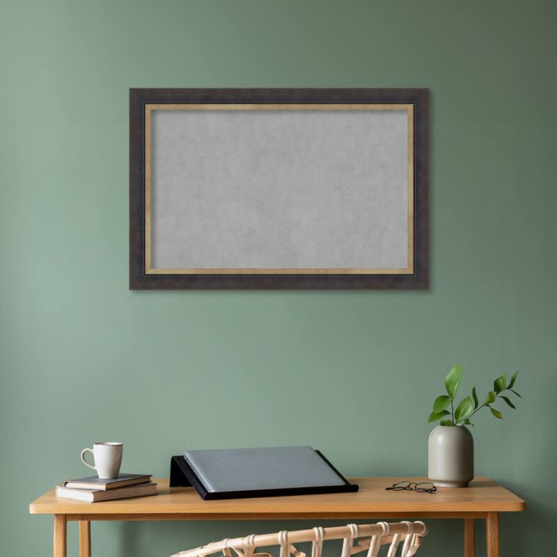 Amanti Art Hammered Charcoal Tan Framed Magnetic Board