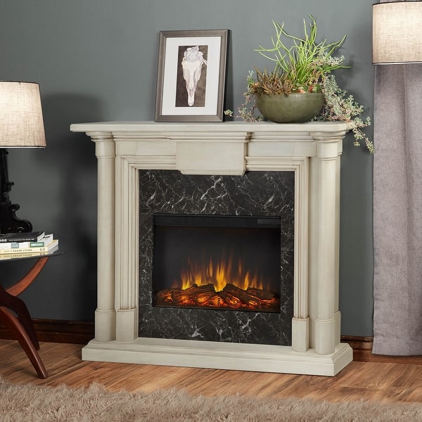 Real Flame 7030E-WW Maxwell Electric Fireplace in Whitewash - Bed Bath u0026  Beyond - 15320810
