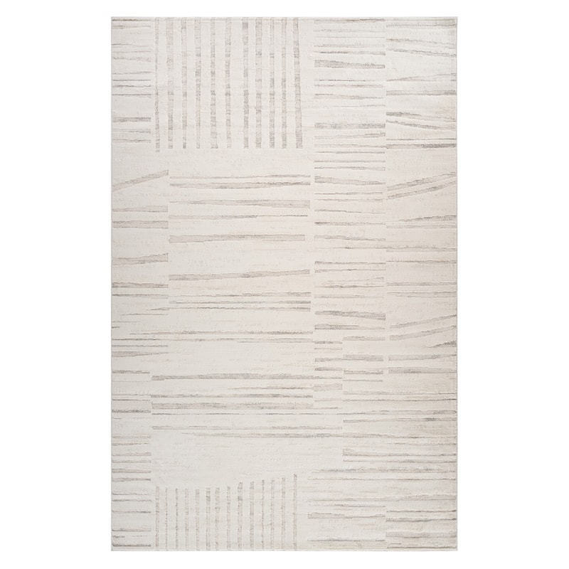 Bino Distressed Geometric Modern Stain Resistant Woven Durable Area Rug By HomeRoots - 2' X 8'