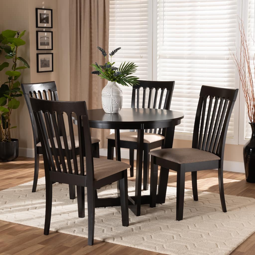 Nellie Modern Fabric and Wood 5-Piece Dining Set