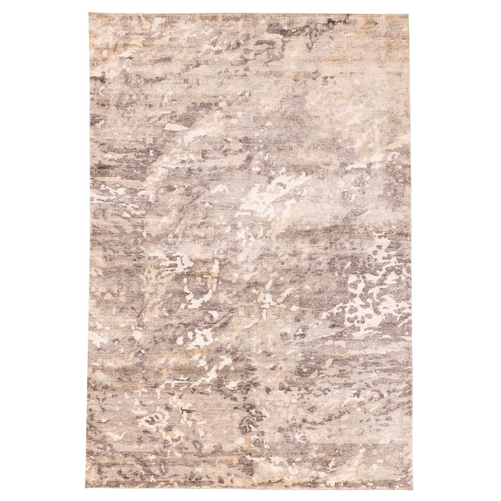 ECARPETGALLERY Hand-knotted Legacy Taupe Silk Rug - 6'7 x 9'8