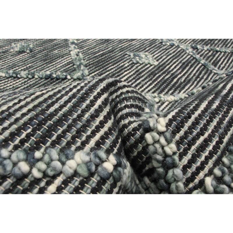 ECARPETGALLERY Braid weave Sienna Teal Wool Rug - 5'3 x 7'7