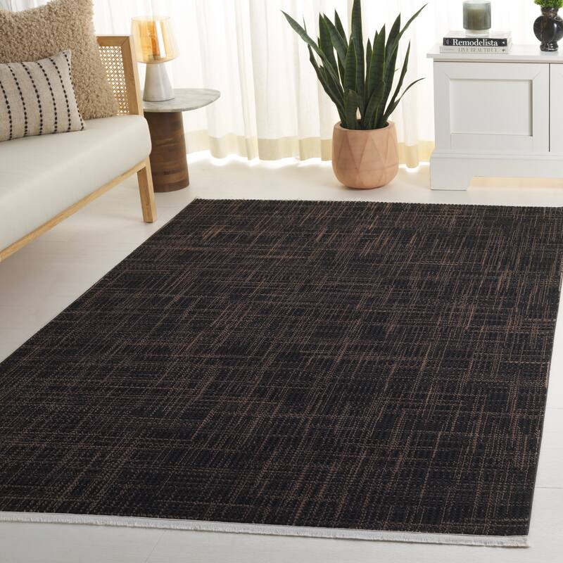 SAFAVIEH Mila Adelmira Modern & Contemporary Rug - 4' x 6' - Brown/Black