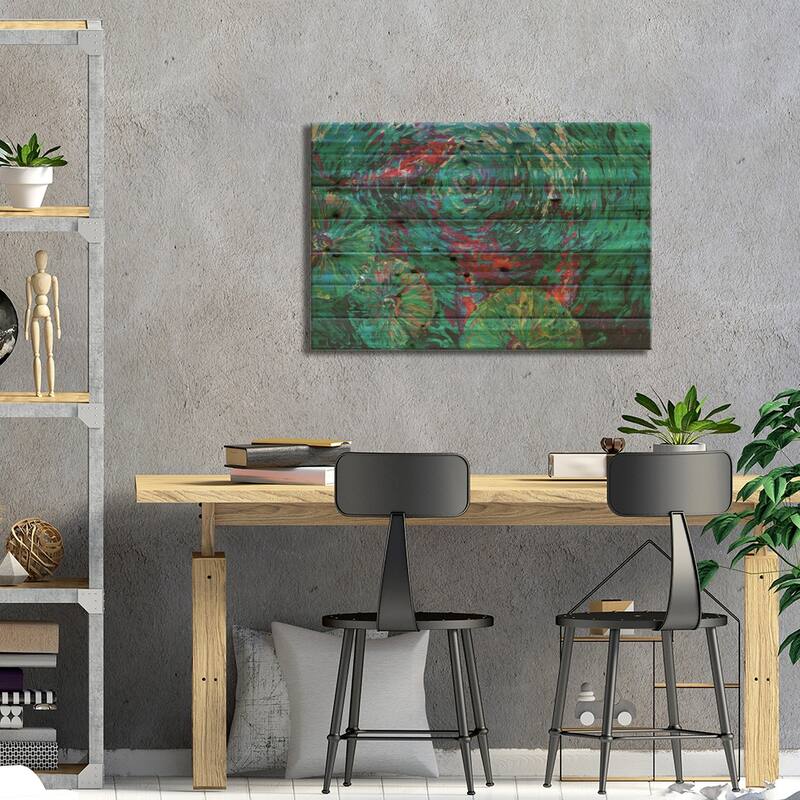 Serenity Spiral Print On Wood by Iris Scott - Multi-Color