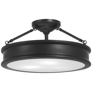 Minka Lavery Harbour Point 3 Light 19" Wide Semi-Flush Drum Ceiling
