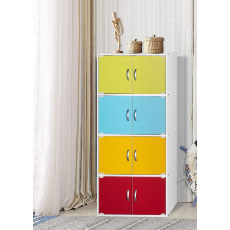 54" Yellow and Green Multi-Purpose Bookcase Cabinet with Shelves