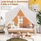 preview thumbnail 5 of 8, Costway Kid's Play Tent Toddler Playhouse Castle Solid Wood Frame with - See Details
