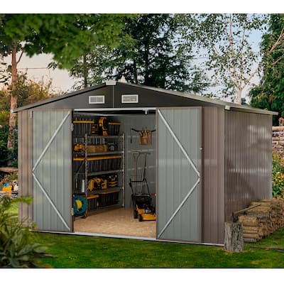 8*10 FT Outdoor Storage Shed with Lockable Doors and Air Vents for Garden
