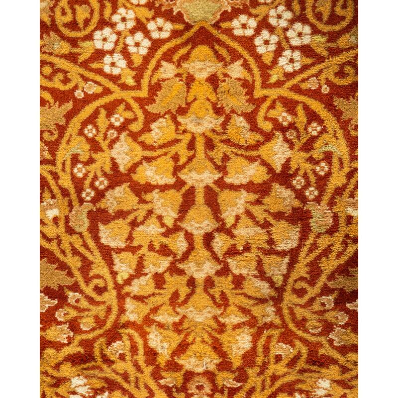 Overton Hand Knotted Wool Vintage Inspired Traditional Mogul Orange Area Rug - 12 x 15+