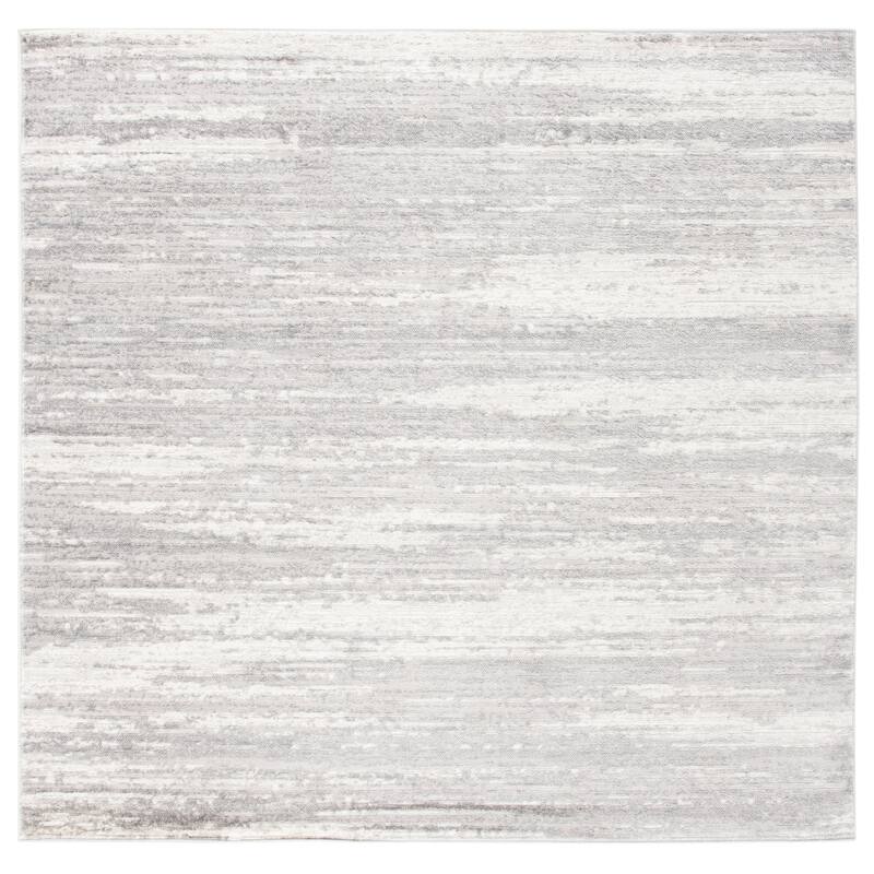 SAFAVIEH Skyler Wanne Modern Abstract Rug - 6'7" Square - Light Grey/Ivory