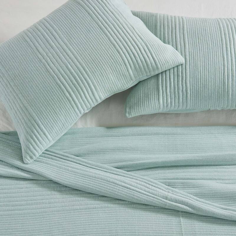 Linery & Co. Cotton Blend Jersey Knit Channel Stitch Quilt Set