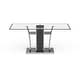 preview thumbnail 8 of 16, Furniture of America Resk Modern 72-inch Glass Top Wood Dining Table
