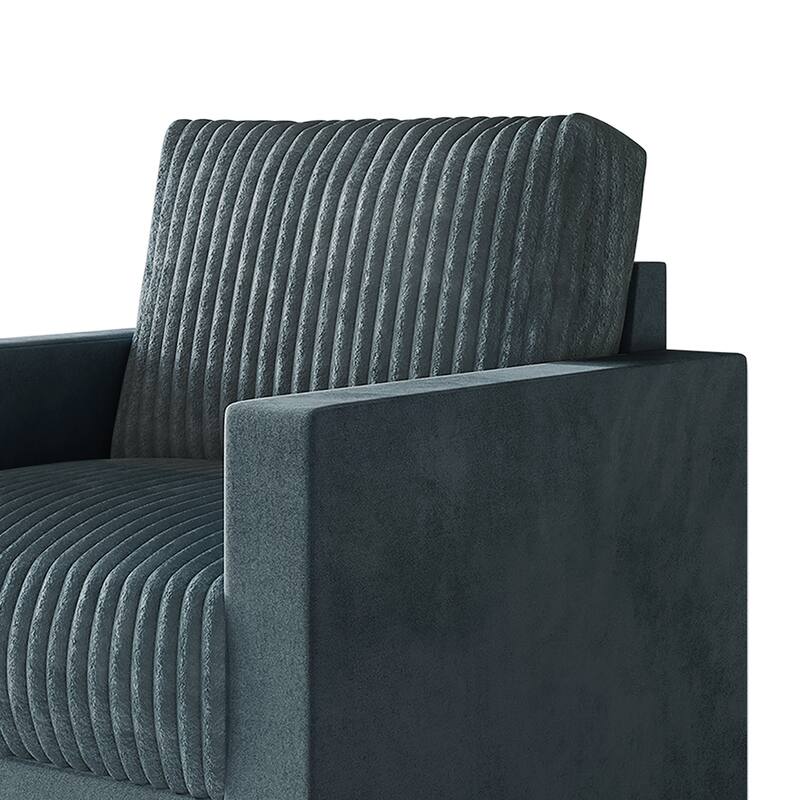 CraftPorch Corduroy Mid-Century Modern Velvet Upholstered Arm Chair