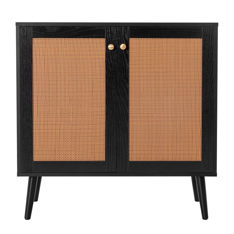 Nuu Garden Accent Storage Cabinet, Sideboard Buffet Cabinet with Rattan Doors