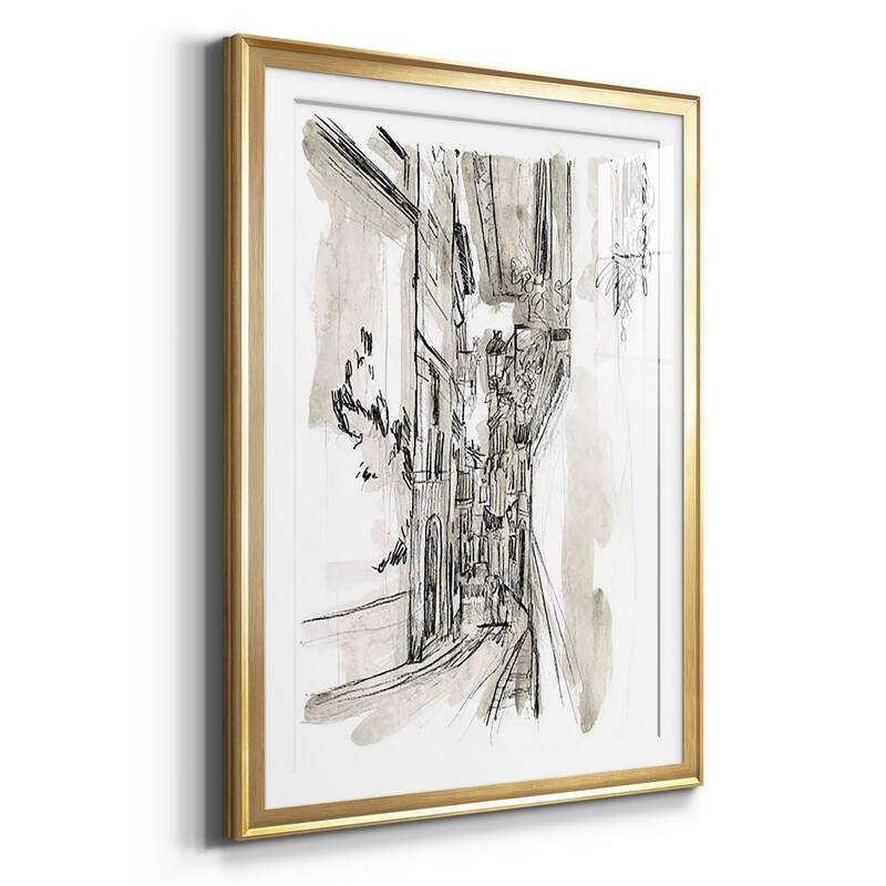 Europe Street Sketches I Premium Framed Print - Ready to Hang