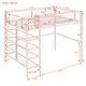 preview thumbnail 6 of 7, Pink Twin Size Loft Bed with 4-Tier Shelves