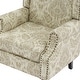 preview thumbnail 52 of 80, Mid-Century Modern Linen/ Vegan Leather Wing Back Accent Chair