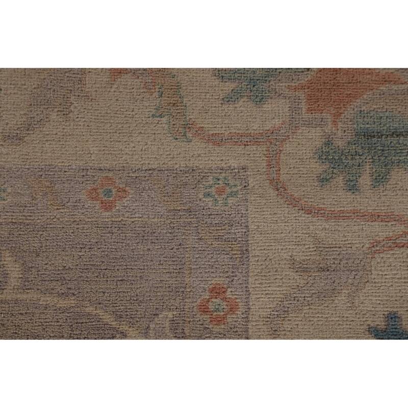 Earth Tone Transitional Oushak Area Rug Hand-Knotted Wool Carpet - 7'9" x 9'8"