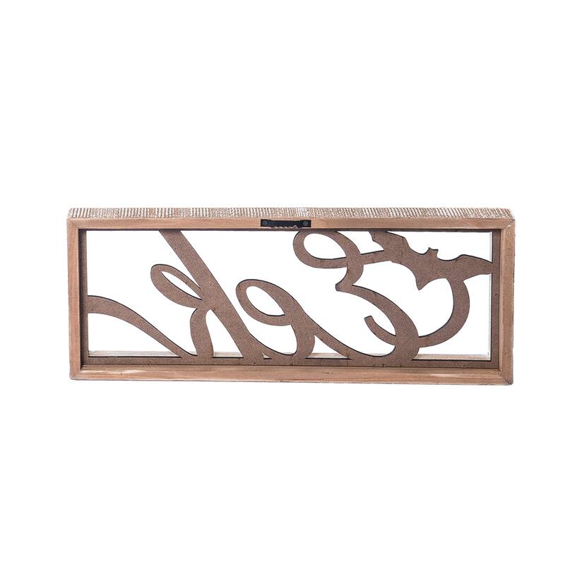 Transpac Wood 14.17 in. Multicolor Halloween Eek with Natural Frame
