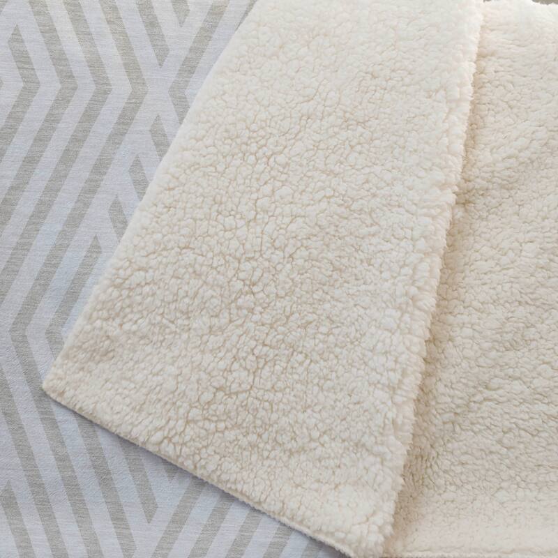 Premium Machine Washable Contemporary Geo Sherpa Throw Blanket