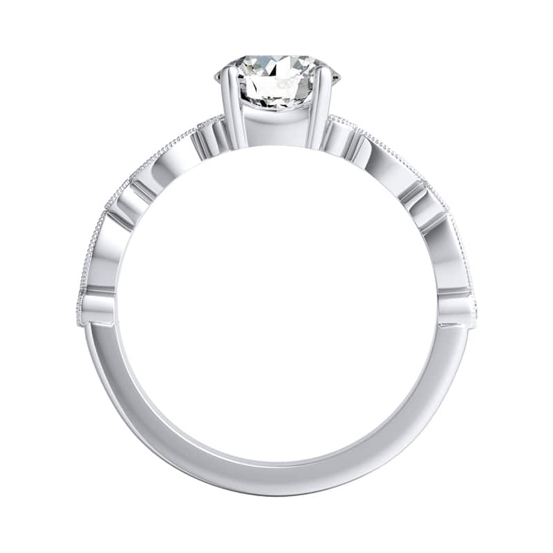 Auriya 14k Gold 1/2ct Vintage Round Moissanite Engagement Ring