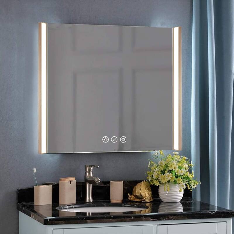 Mirror for Bathroom with Brushed Gold Frame