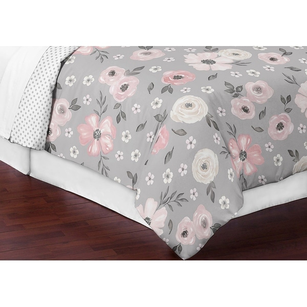 100% cotton Blush Grey polka dots tufted 5 pcs reversible comforter set 