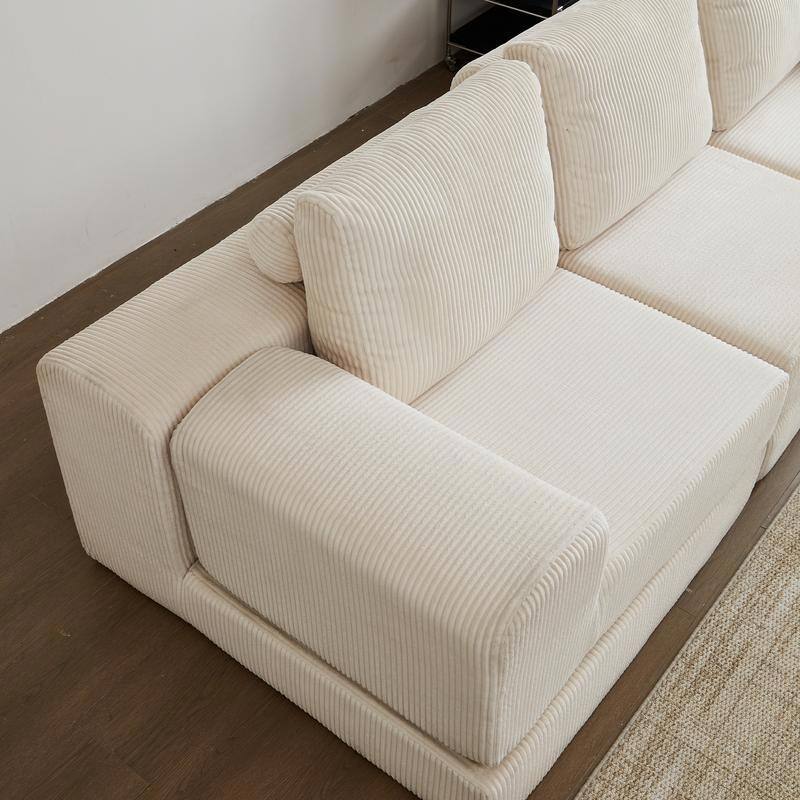 108'' Modular Sectional 3-Seater Cloud Sofa, Convertible Sofa Bed