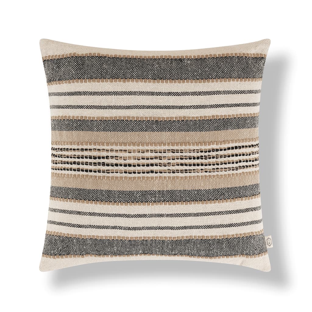 Indigo Road by Egypt Sherrod Azzo Multi-Weave Stripe Cotton 1-Piece Decorative Pillow