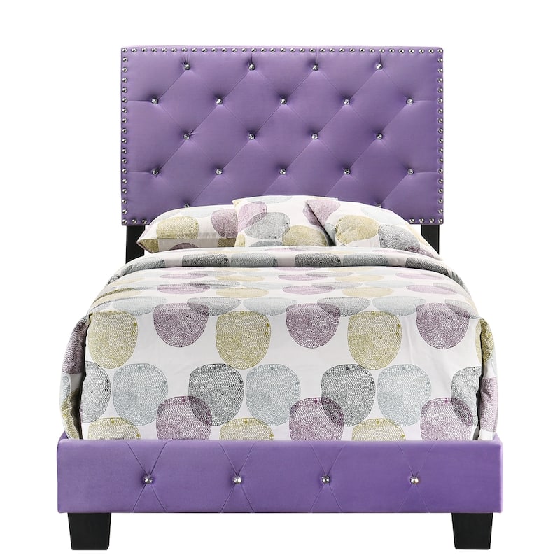 Purple Twin Bed with Playful Finish, Compact Frame and Durable Build for Kids' Rooms, Guest Spaces or Cozy Bedrooms