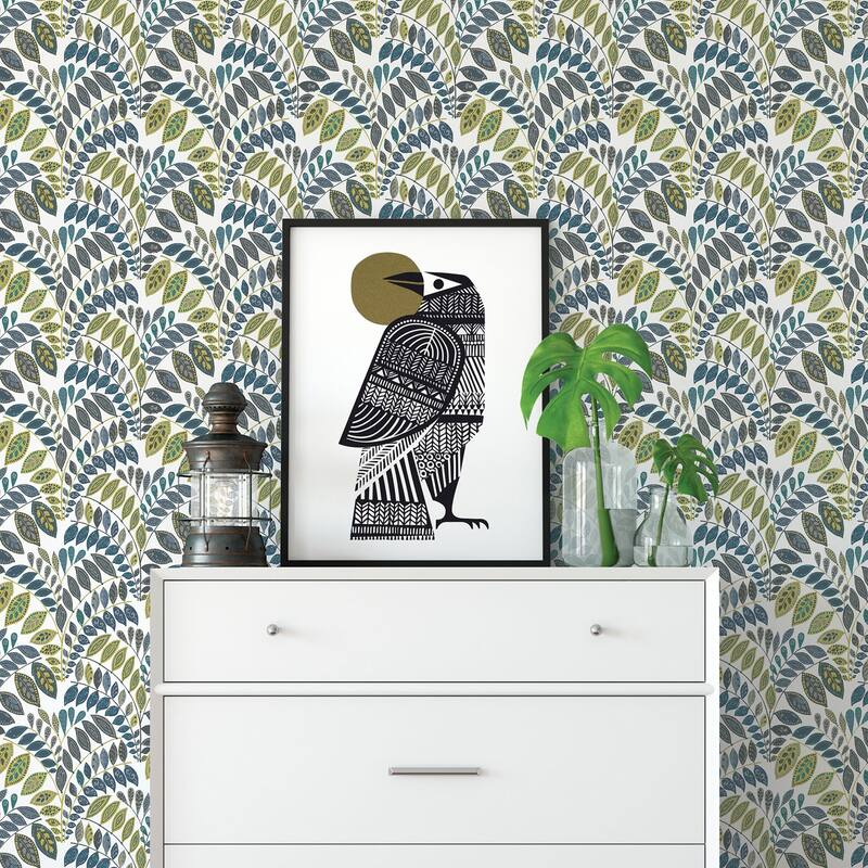 A-Street Prints Fiddlehead Green Botanical Wallpaper