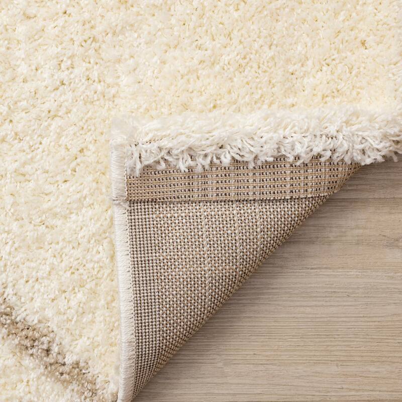 Fairmont Collection - Beige Cream Abstract Lines Area Rug