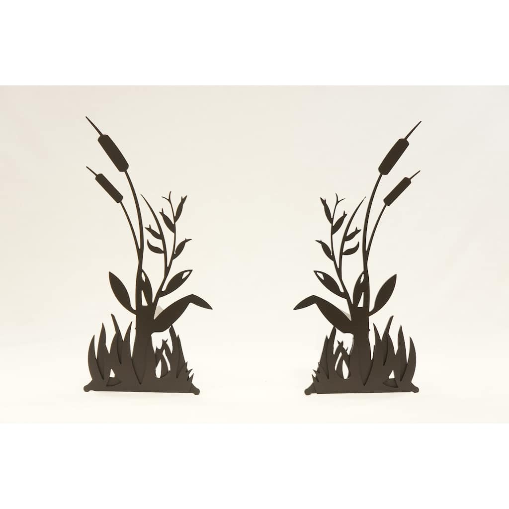 Design Specialties Pond Black Steel Andiron L & R Set