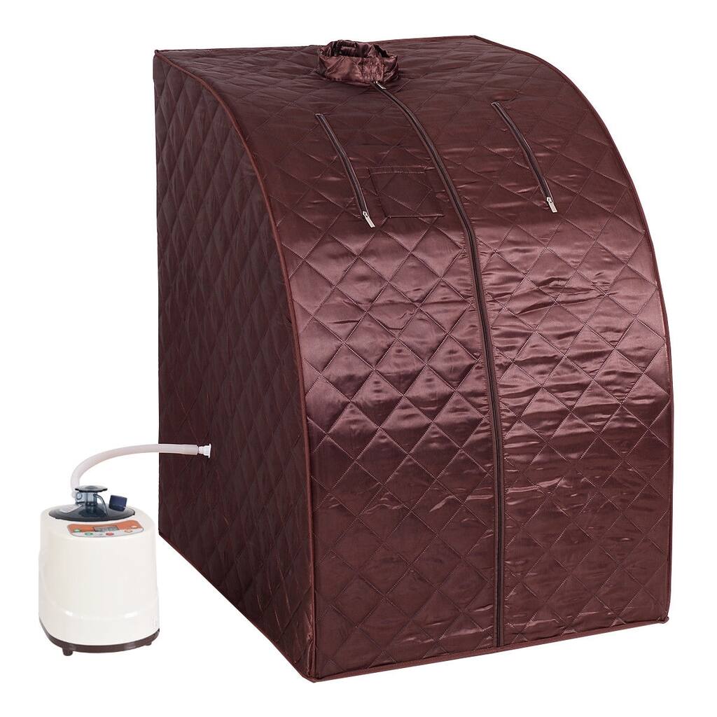 Portable Steam Sauna for Home with Adjustable Temperature and Foot Massager - 33.9" x 28.7" x 40.5"