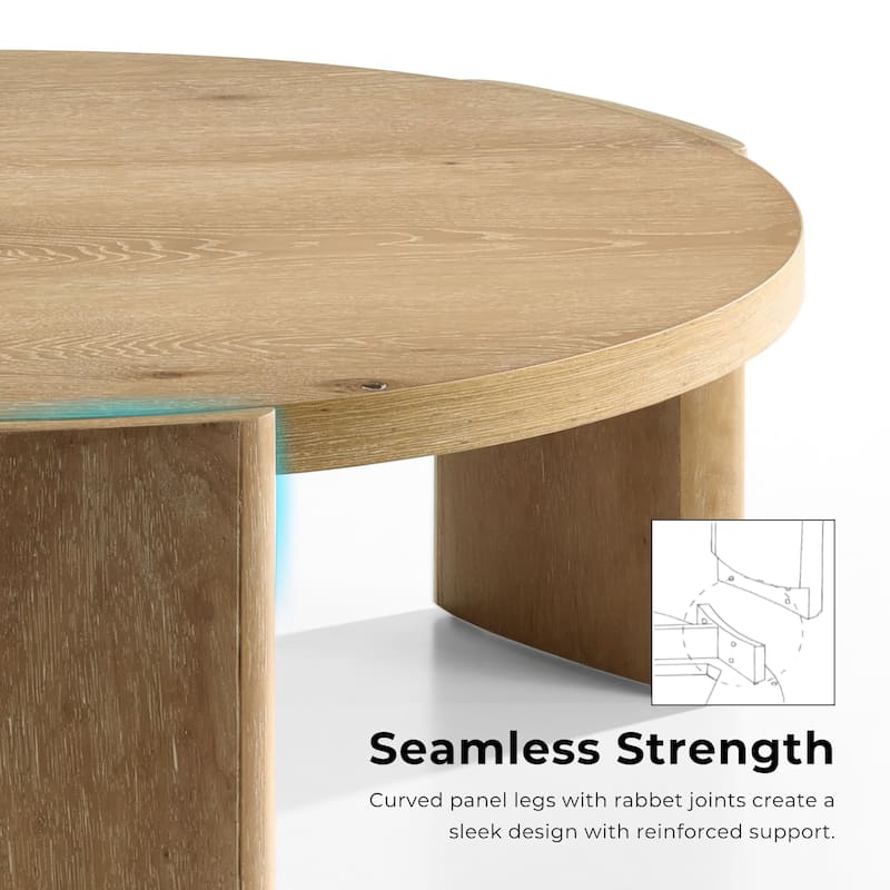 Furniture of America Minst Modern Wood Round Coffee Table