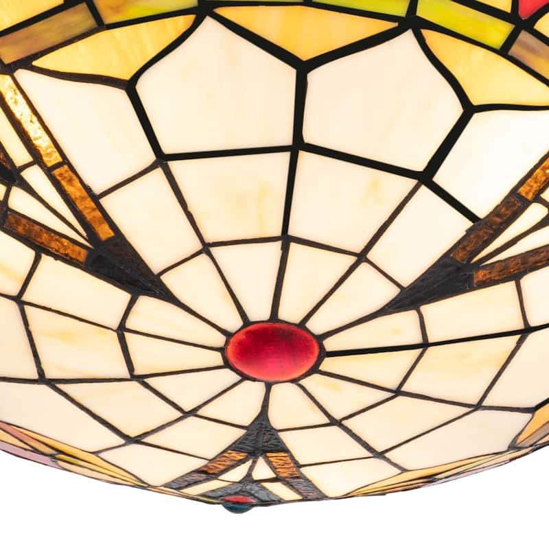 Stained Glass Flush Mount Tiffany Ceiling Light Entryway Lighting