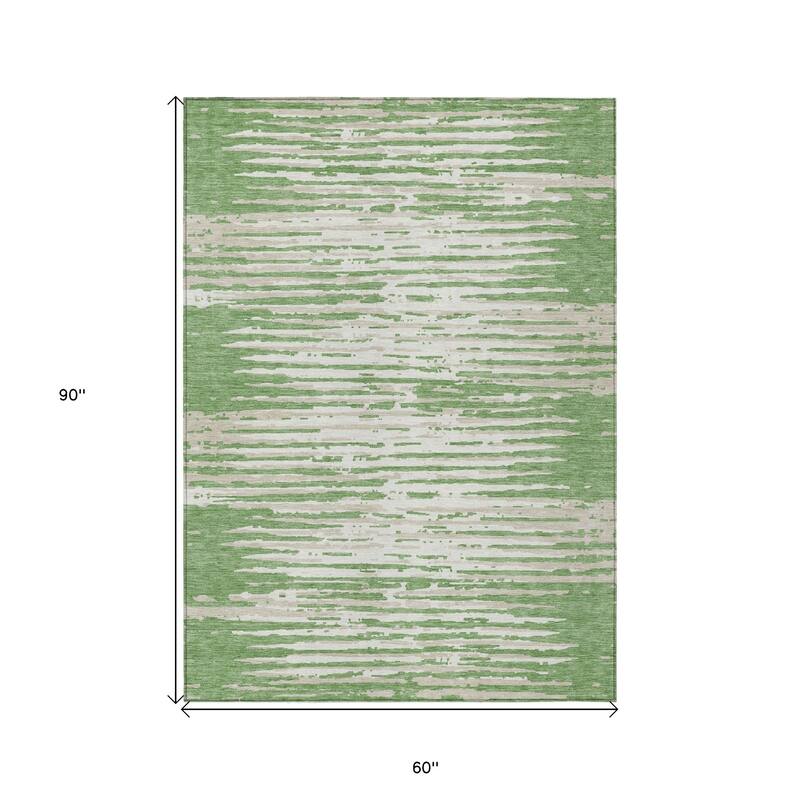 HomeRoots Striped Transitional Rectangle Outdoor Rug