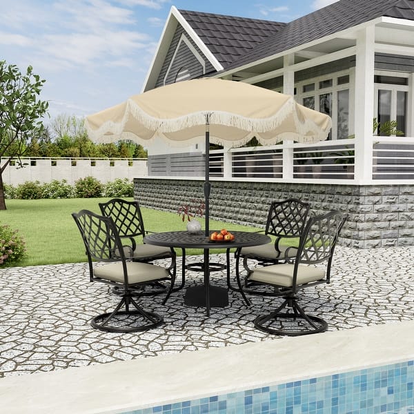 automatic umbrella for patio PURPLE LEAF Luxury Market Umbrella Heavy-Duty Commercial Hydraulic Semi-Automatic Patio Umbrella Navy Blue / 8x8 FT(1.9" Pole)