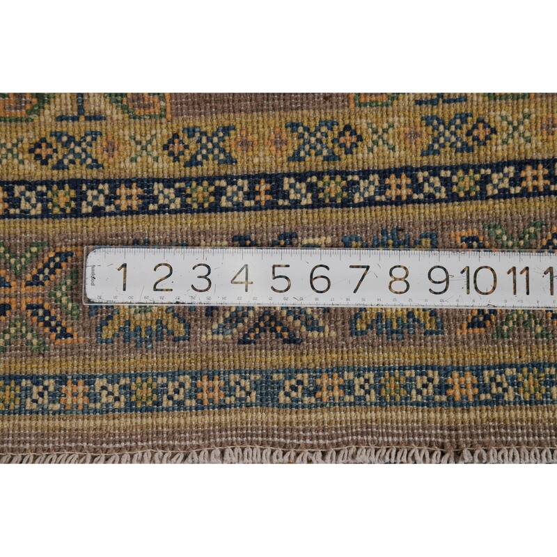 Brown Kazak Foyer Rug Handmade Traditional Wool Carpet - 2'9"x 4'3"