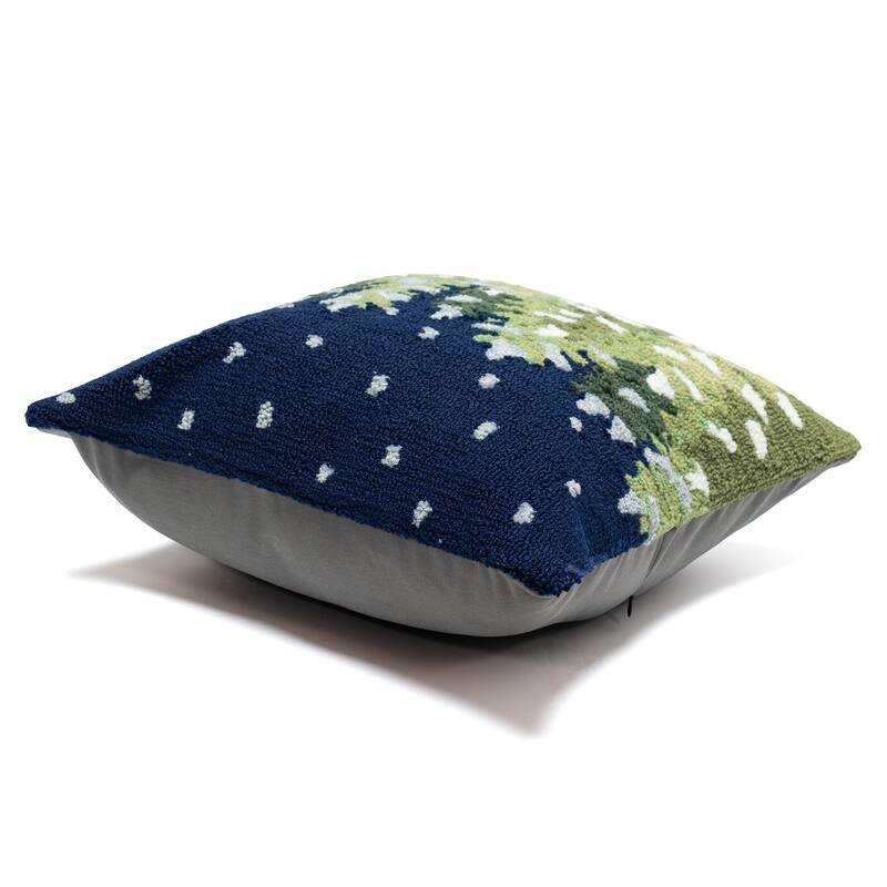 Liora Manne Let It Snow Indoor/Outdoor Pillow Midnight 18" Square