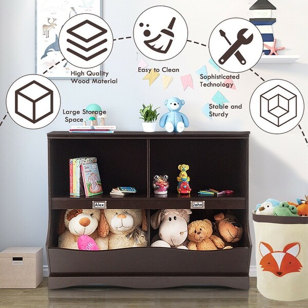 toy organizer and bookshelf