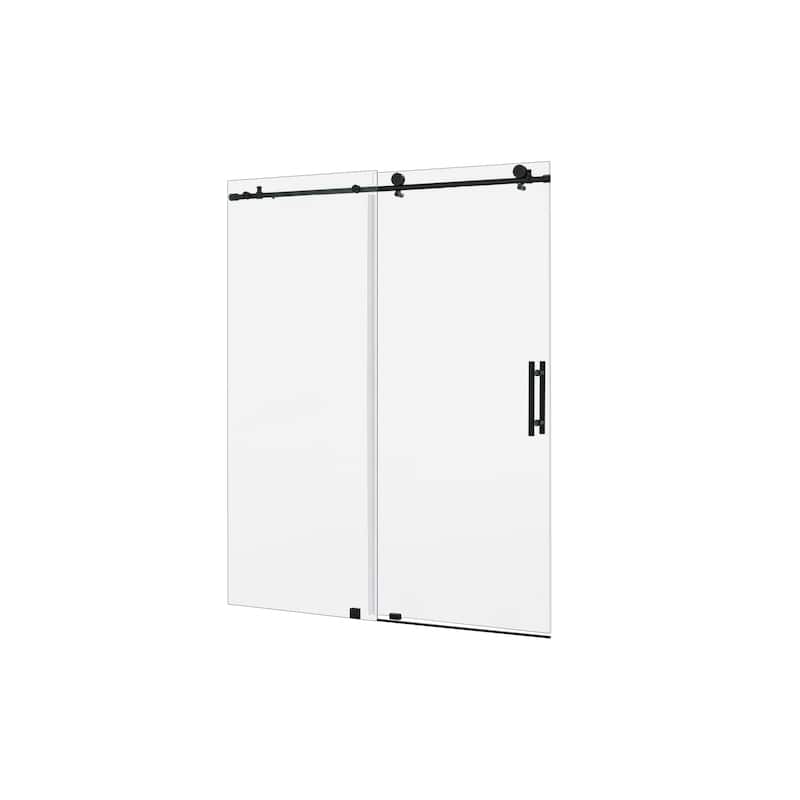 Vanity Art 56–60" W x 76" H Frameless Bypass Single Sliding Shower Door with Explosion-Proof Clear Glass - 76" H x 60" W