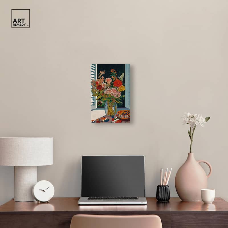 Vase on a Windowsill Canvas by Art Remedy, Gallery Wrapped