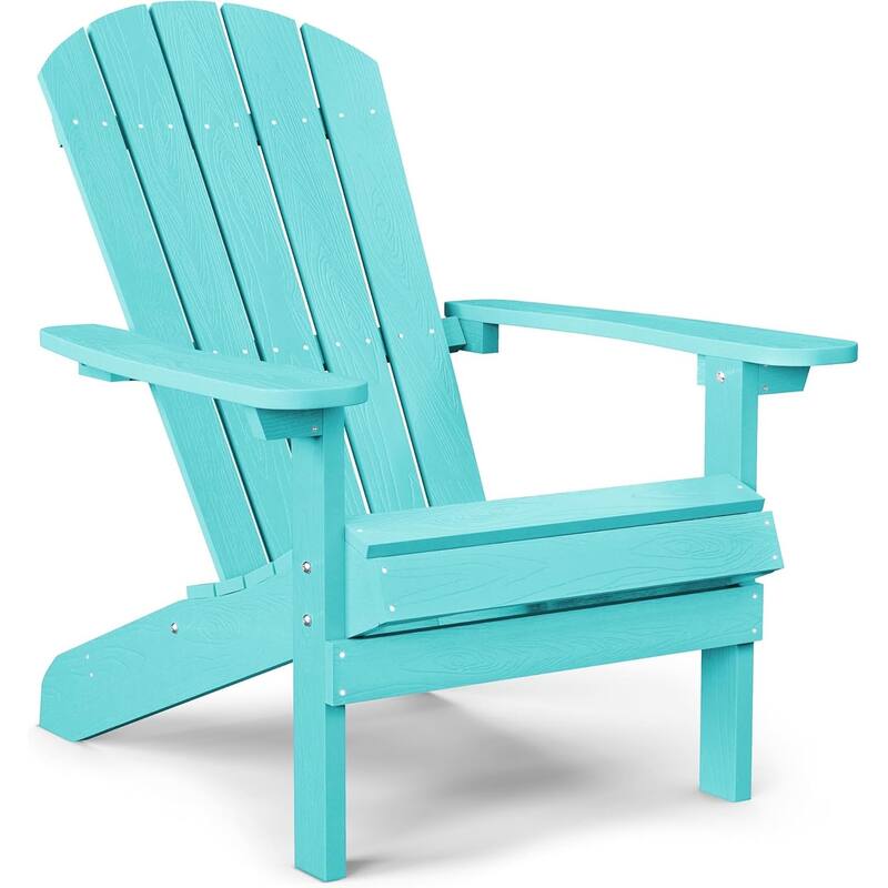WINSOON All Weather HIPS Outdoor Plastic Adirondack Chairs - Aruba Blue