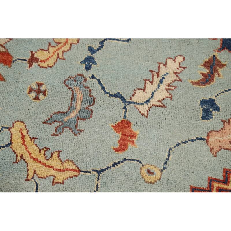 Blue & Orange Sultanabad Vegetable Dye Rug Hand-Knotted Wool Carpet - 8'11" x 12'2"
