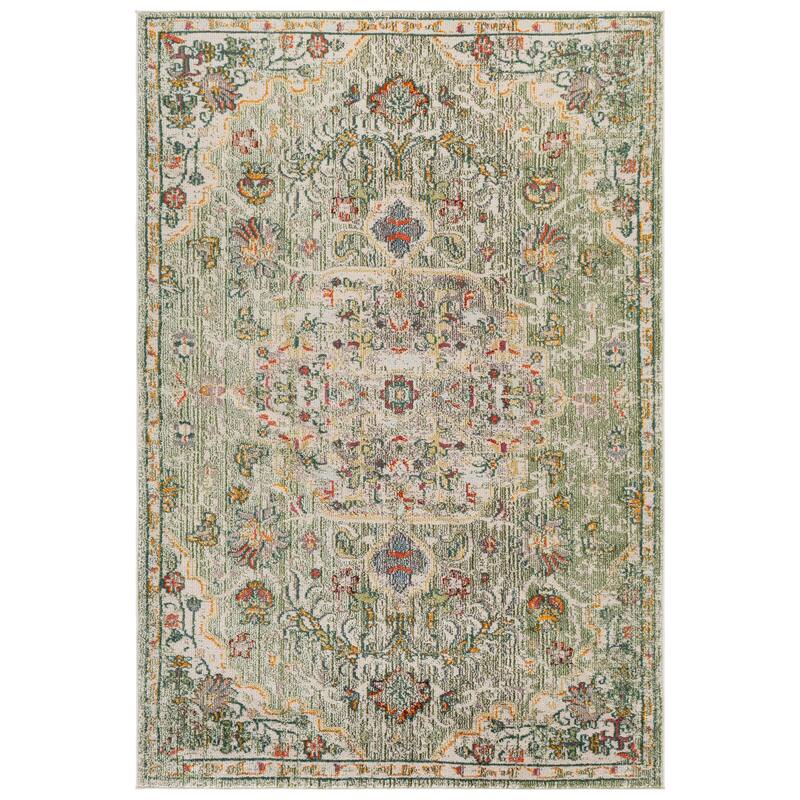 SAFAVIEH Madison Libusa Boho Medallion Distressed Rug - 4' x 6' - Sage/Ivory