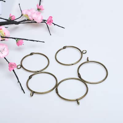 Metal Curtain Rings 20pcs with Eyelets for Window Bathroom Curtain - Bronze Tone - 2.5 Inch